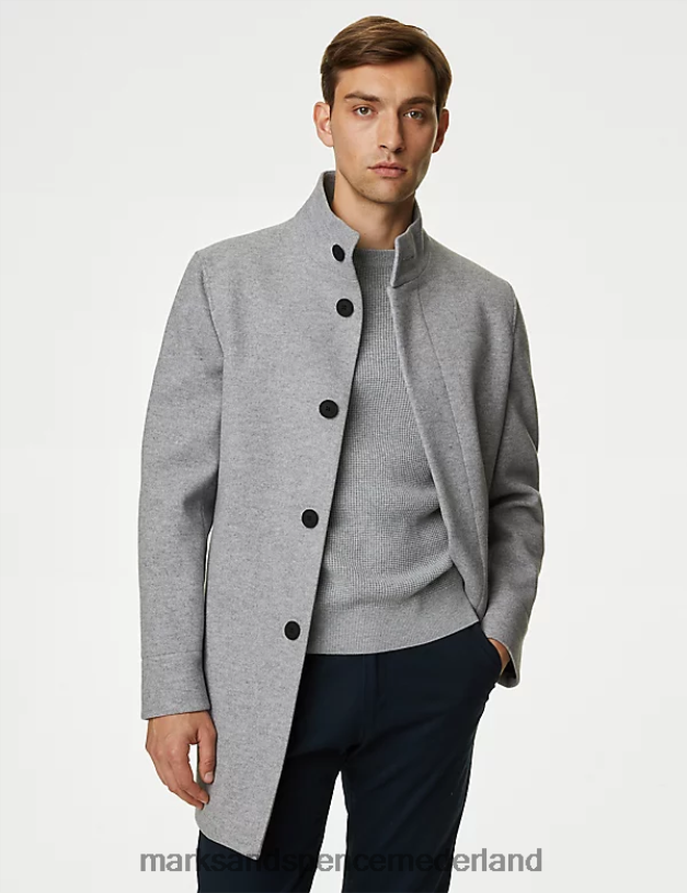 Marks & Spencer Heren jas met trechterhals grijs kleding N8VZP4758