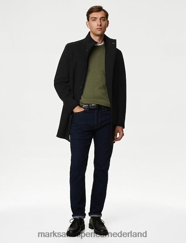 Marks & Spencer Heren jas met trechterhals zwart kleding N8VZP5064