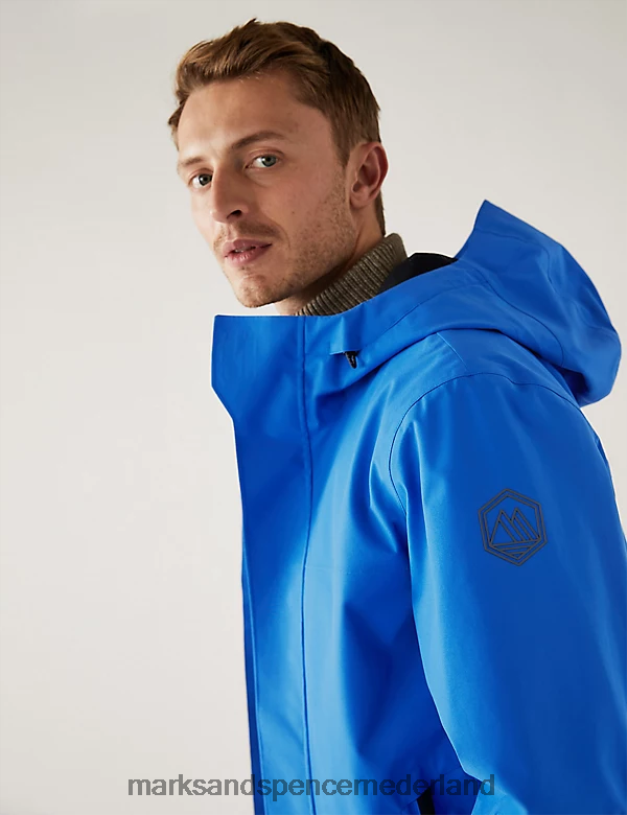 Marks & Spencer Heren waterdichte anorak blauw kleding N8VZP7432