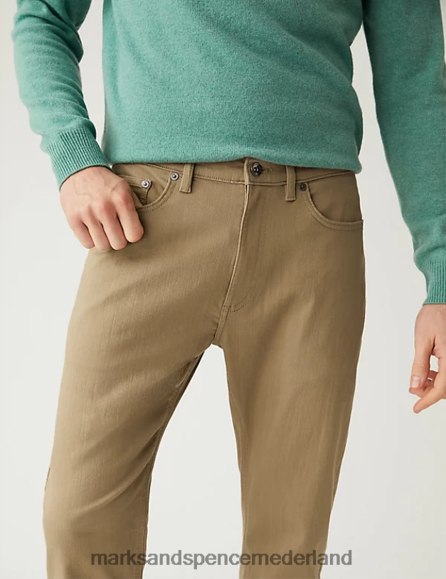 Marks & Spencer Heren 360 flex-jeans met rechte pasvorm topaas kleding N8VZP7040