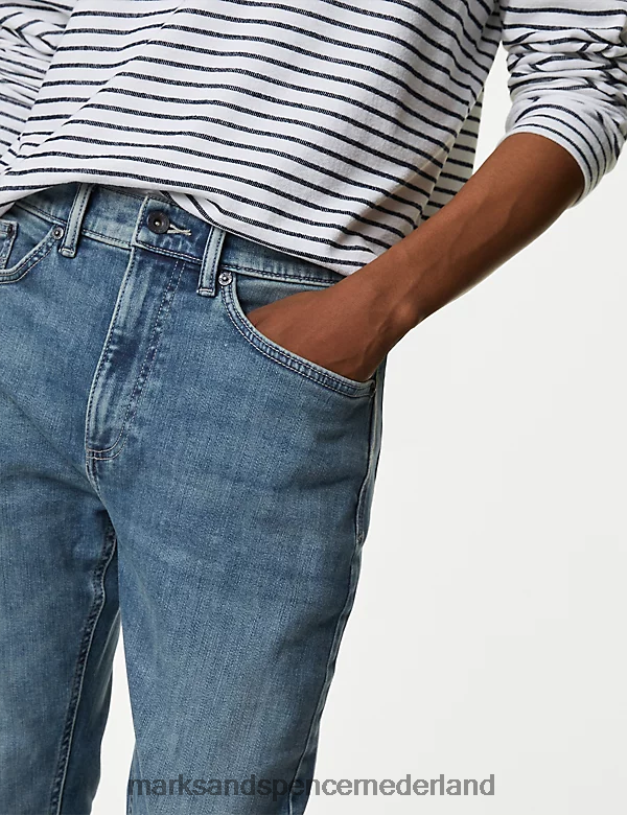 Marks & Spencer Heren Slim-fit 360 flex-jeans blauwe tint kleding N8VZP7190