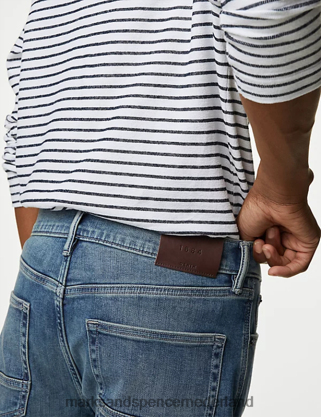 Marks & Spencer Heren Slim-fit 360 flex-jeans blauwe tint kleding N8VZP7190