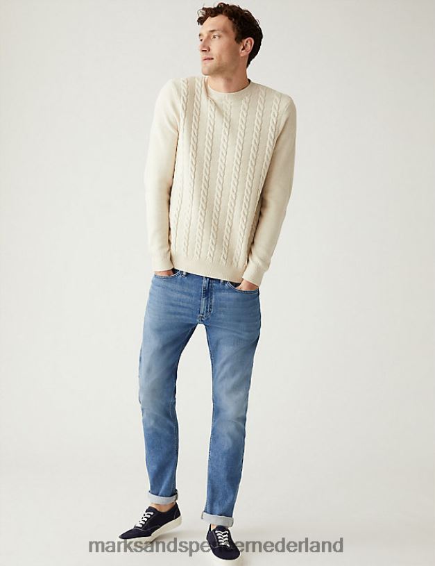 Marks & Spencer Heren Slim-fit 360 flex-jeans grijs blauw kleding N8VZP6649