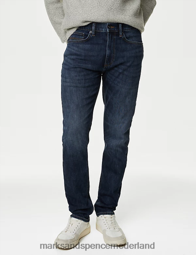 Marks & Spencer Heren Slim-fit 360 flex-jeans middelblauw kleding N8VZP7186