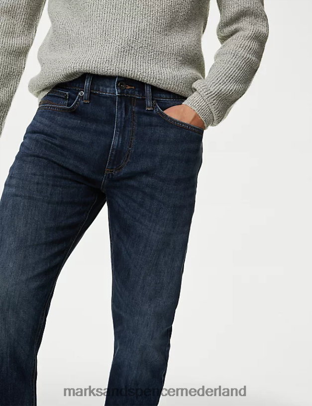 Marks & Spencer Heren Slim-fit 360 flex-jeans middelblauw kleding N8VZP7186