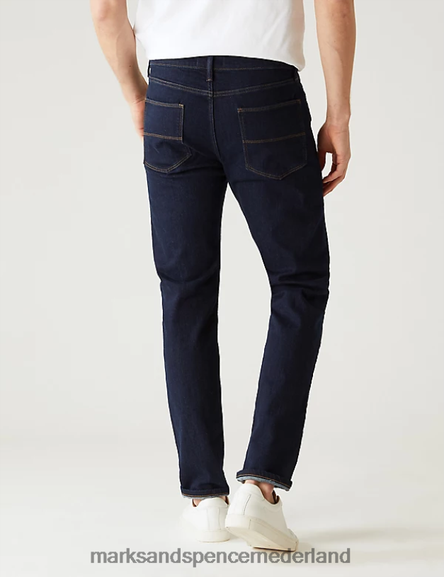 Marks & Spencer Heren Slim-fit stretchjeans met kortere lengte indigo kleding N8VZP7135