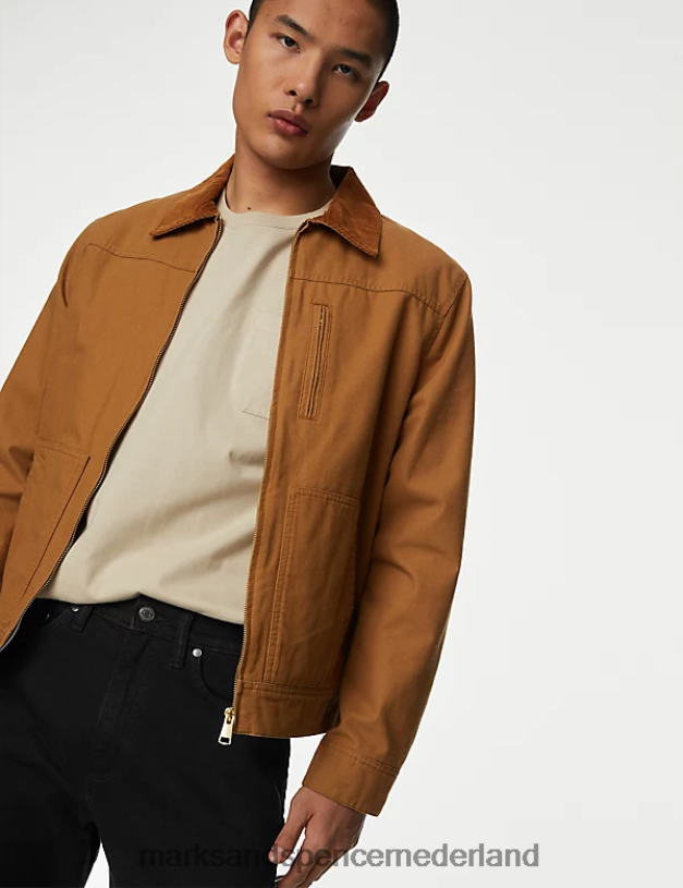 Marks & Spencer Heren Stretchjeans met taps toelopende pasvorm zwart kleding N8VZP7026