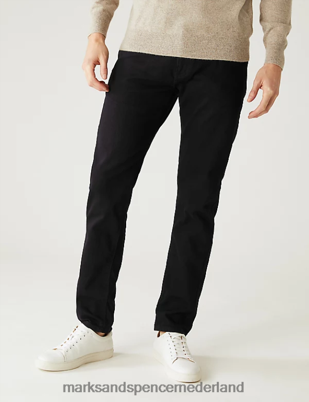 Marks & Spencer Heren slim-fit stretchjeans zwart kleding N8VZP5043