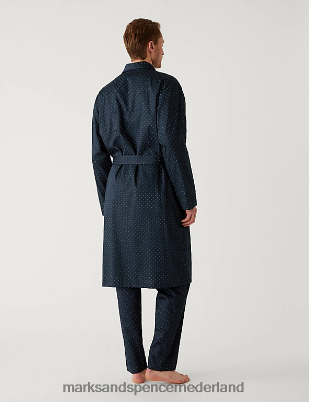 Marks & Spencer Heren kamerjas van puur katoen marine mix kleding N8VZP6676