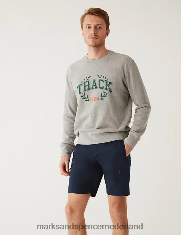Marks & Spencer Heren Trekkingshort met riem en stormkleding marine kleding N8VZP5401