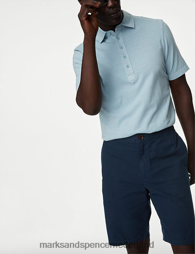 Marks & Spencer Heren Wharf katoenrijke stretchshort middernacht marine kleding N8VZP6807