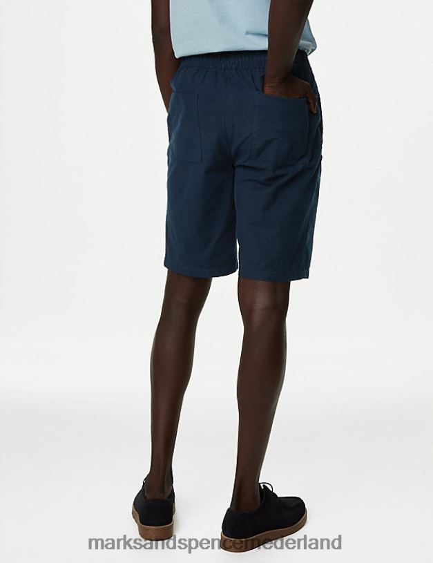Marks & Spencer Heren Wharf katoenrijke stretchshort middernacht marine kleding N8VZP6807