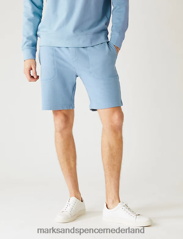 Marks & Spencer Heren korte broek van jersey met trekkoord lichte luchtmacht kleding N8VZP5118