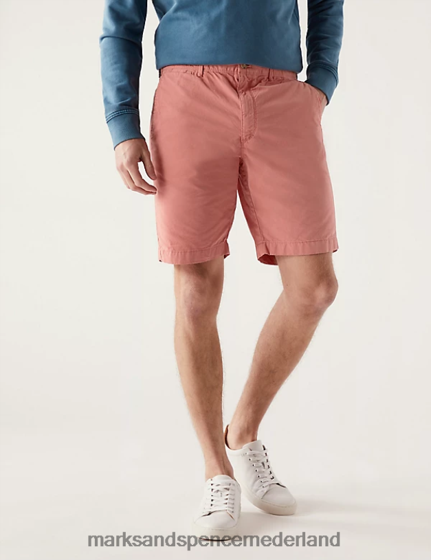Marks & Spencer Heren puur katoenen half elastische taille short koraal kleding N8VZP6801