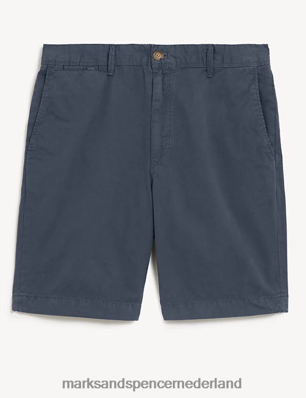 Marks & Spencer Heren puur katoenen half elastische taille short marine kleding N8VZP6802