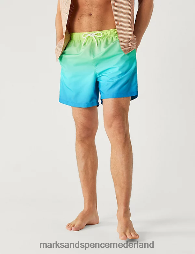 Marks & Spencer Heren sneldrogende ombre zwemshort blauw mengsel kleding N8VZP5182