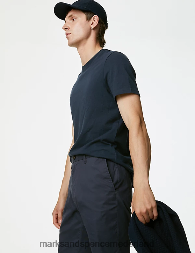 Marks & Spencer Heren superlichtgewicht chinoshort met stretch marine kleding N8VZP6501