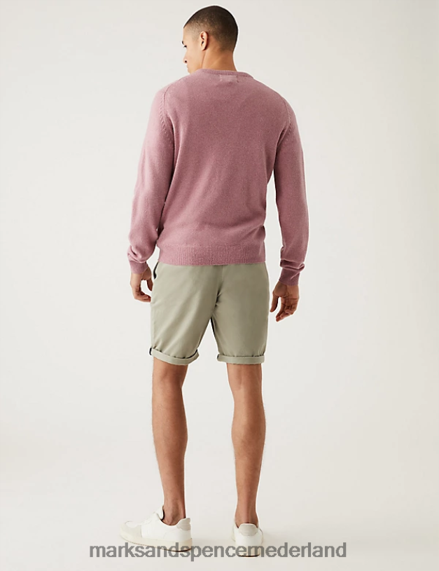 Marks & Spencer Heren ultieme chinoshort met stretch midden grijs kleding N8VZP6735