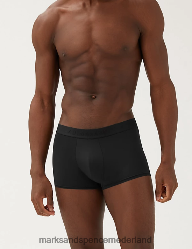 Marks & Spencer Heren 3 stuks microskin hipsters zwart kleding N8VZP5669