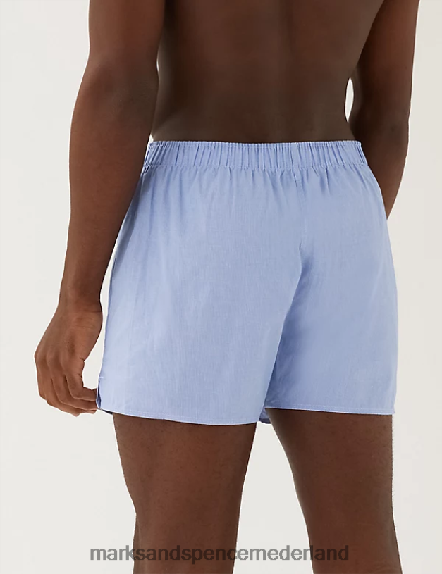 Marks & Spencer Heren 3 stuks puur katoenen geweven boxers chambray kleding N8VZP5336