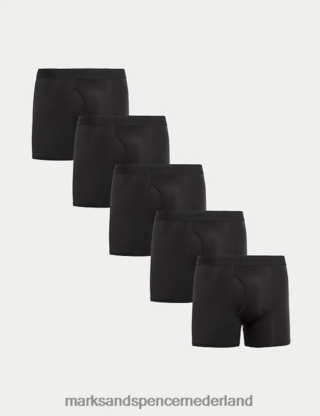 Marks & Spencer Heren 5 stuks microskin trunks zwart kleding N8VZP4943