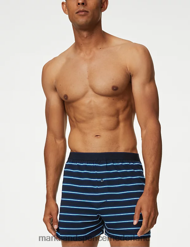 Marks & Spencer Heren 5 stuks puur katoenen cool & fresh jersey boxers marine mix kleding N8VZP4744