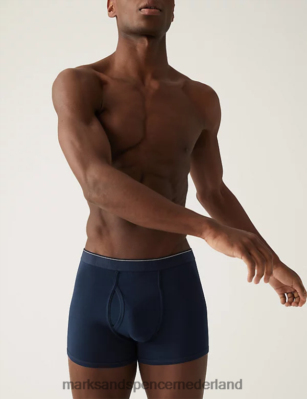 Marks & Spencer Heren Coole en frisse boxershorts van 10 stuks katoenstretch denimmix kleding N8VZP5105