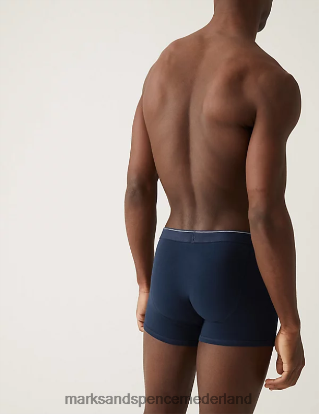 Marks & Spencer Heren Coole en frisse boxershorts van 10 stuks katoenstretch denimmix kleding N8VZP5105