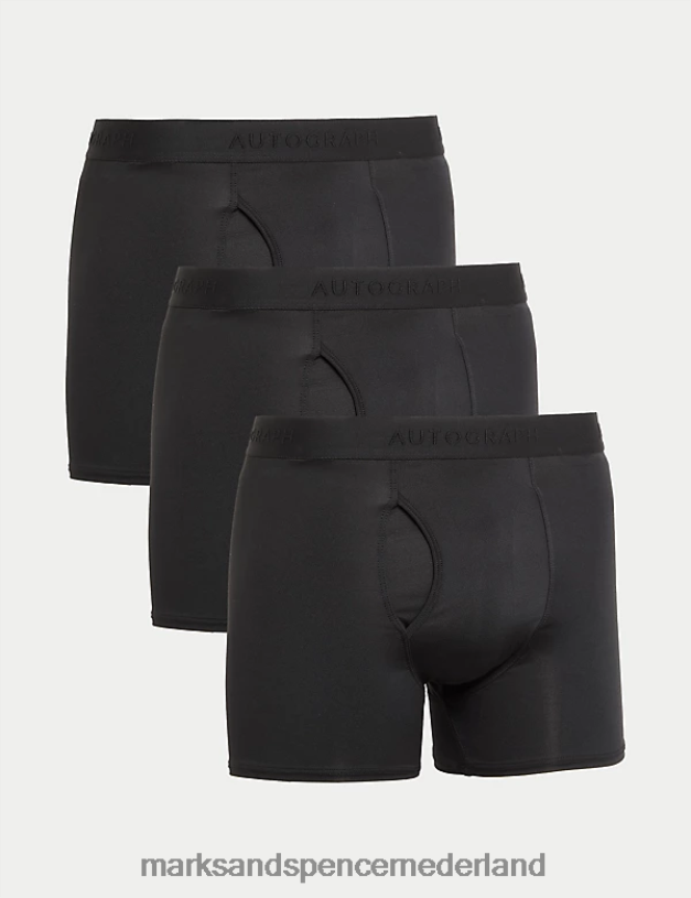 Marks & Spencer Heren Microskin trunks van 3 stuks zwart kleding N8VZP5726