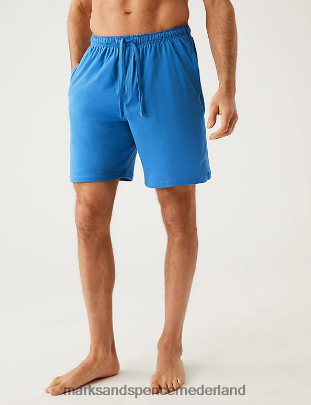 Marks & Spencer Heren Gestreepte pyjamaset van puur katoen marine mix kleding N8VZP5027