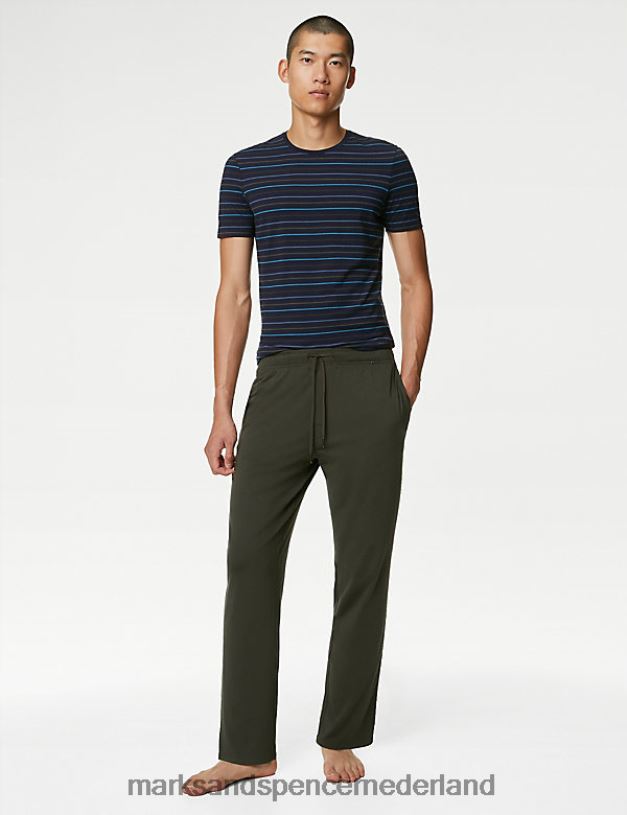 Marks & Spencer Heren supima katoenmix superzachte pyjamabroek groenblijvend kleding N8VZP6968
