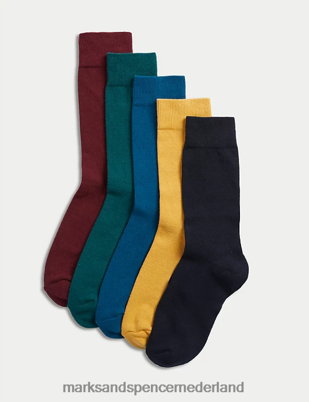 Marks & Spencer Heren 5 stuks coole en frisse sokken met kussens multi kleding N8VZP4999