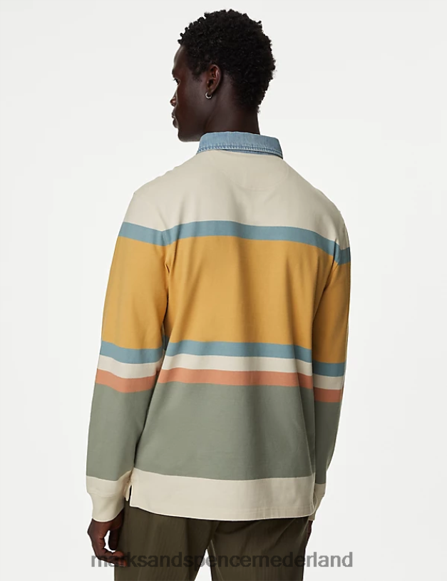 Marks & Spencer Heren Carnegie rugby van puur katoen ecru mix kleding N8VZP5125