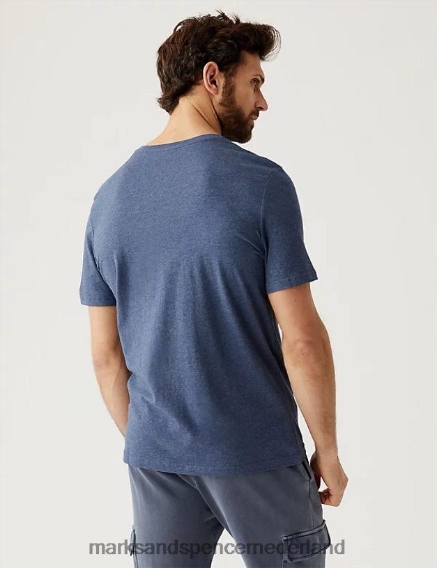 Marks & Spencer Heren T-shirt van puur katoen met ronde hals denim kleding N8VZP146