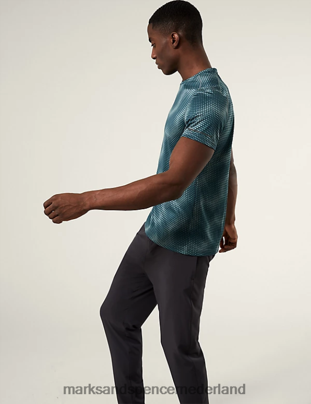 Marks & Spencer Heren bedrukt trainingsshirt rokerig groen kleding N8VZP6380