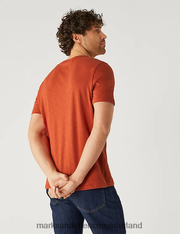 Marks & Spencer Heren grafisch t-shirt van puur katoen koper kleding N8VZP5065