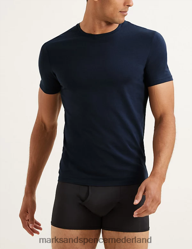 Marks & Spencer Heren supima T-shirtvest van katoenmix marine kleding N8VZP5551