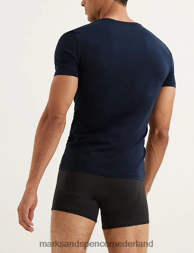 Marks & Spencer Heren supima T-shirtvest van katoenmix marine kleding N8VZP5551