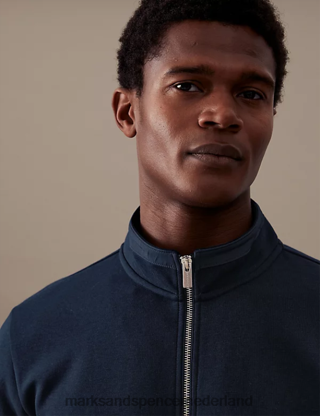 Marks & Spencer Heren sweatshirt van katoenmix donker marine kleding N8VZP7112