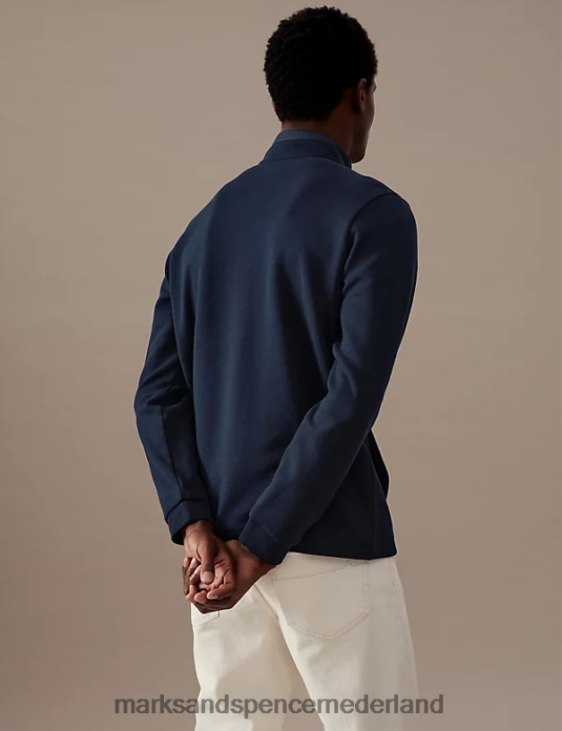 Marks & Spencer Heren sweatshirt van katoenmix donker marine kleding N8VZP7112