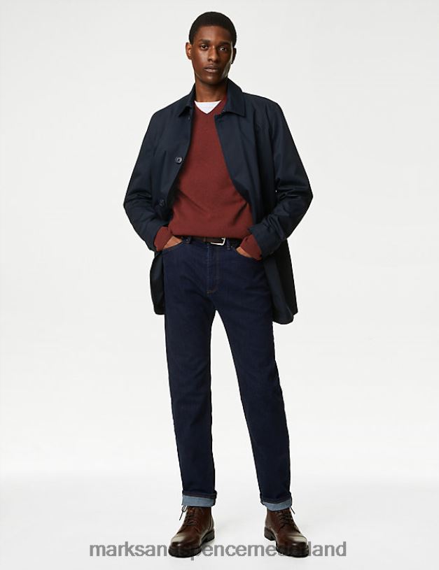 Marks & Spencer Heren Trui van pure extra fijne lamswol met V-hals paprika kleding N8VZP6899