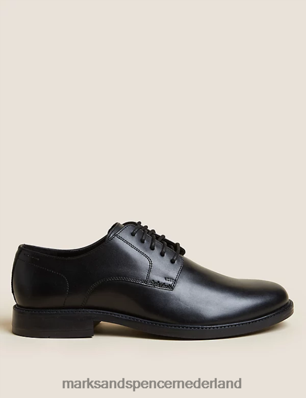 Marks & Spencer Heren leren derbyschoenen zwart schoenen N8VZP6176