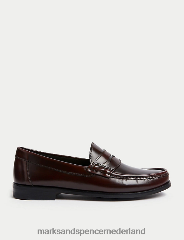 Marks & Spencer Heren hunslet penny-loafer bordeaux schoenen N8VZP5001