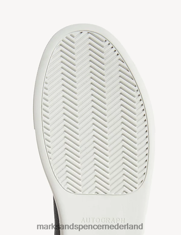 Marks & Spencer Heren Leren sneakers met veters en frisse voeten marine kleding N8VZP6222