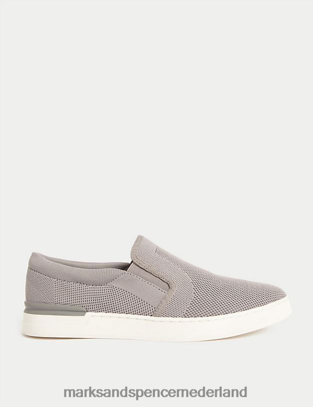 Marks & Spencer Heren instap-sneakers grijs schoenen N8VZP5349