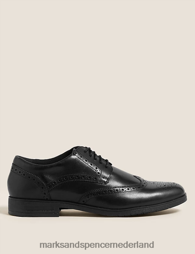 Marks & Spencer Heren Airflex leren brogues zwart schoenen N8VZP6239