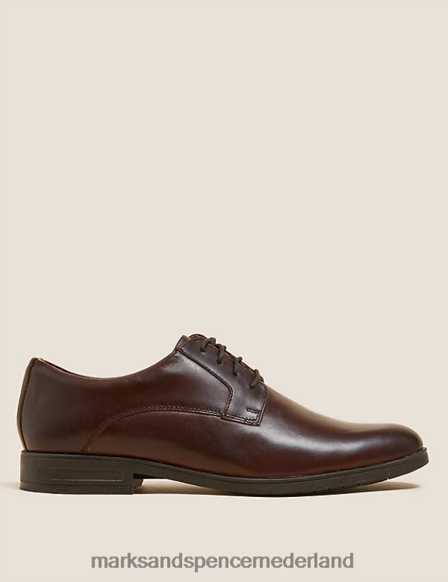 Marks & Spencer Heren Airflex leren derbyschoenen bruin schoenen N8VZP7499