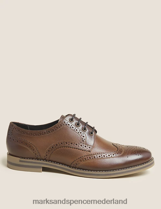 Marks & Spencer Heren leren brogues bruin schoenen N8VZP6743