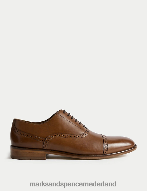 Marks & Spencer Heren leren brogues bruinen schoenen N8VZP5676