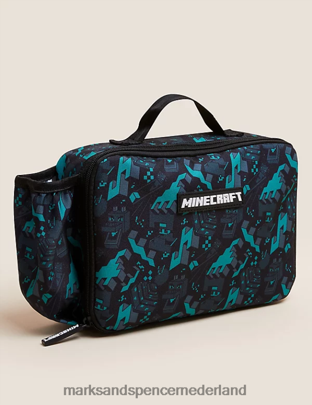 Marks & Spencer kinderen lichtgewicht minecraft lunchbox zwart accessoires N8VZP7970